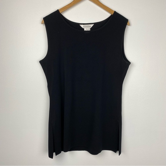Exclusively Misook Top Sz L Crew Neck Tank Shell Sleeveless Career Acrylic Knit